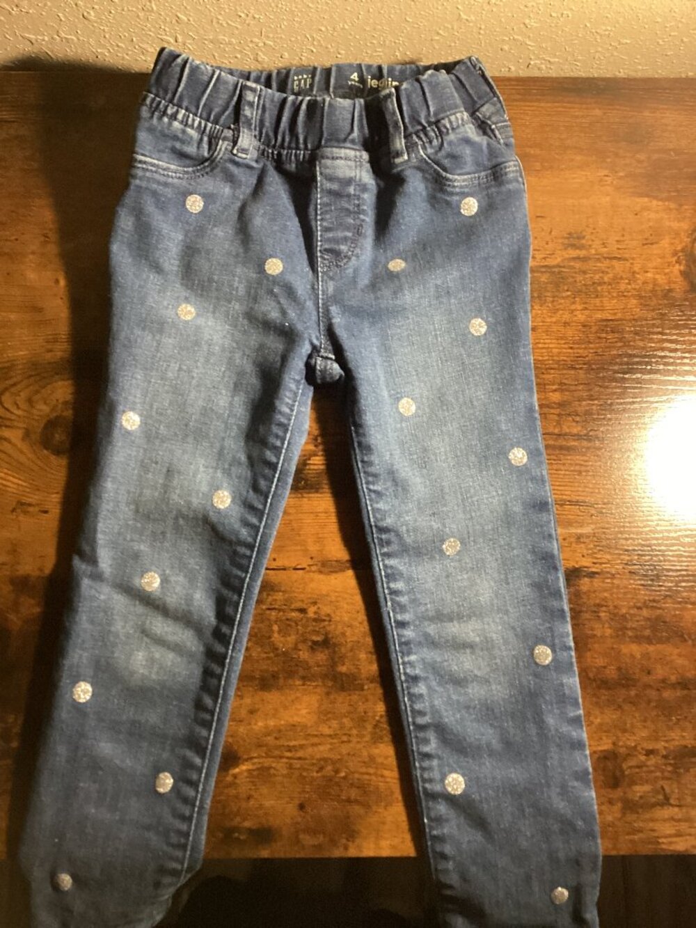 Girls Size 4 Jeggings Glitter Polka Dot Skinny Jeans
